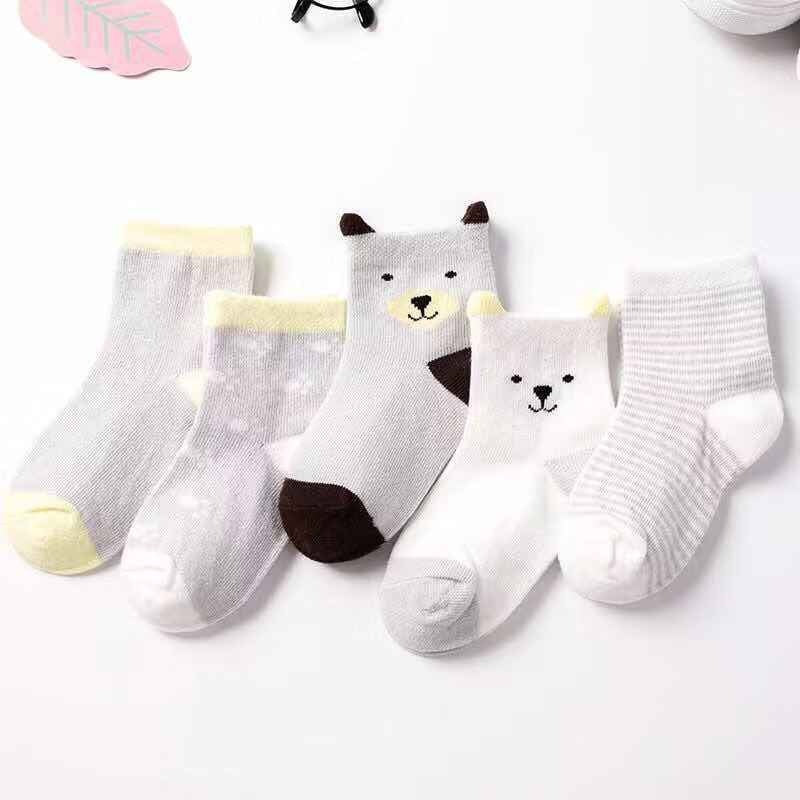 5 Pairs/lot Spring Autumn Cartoon Cat Animal Soft Cotton Knit Baby Socks Kids Boy Newborn Baby Girl Boys Socks For 0-6Yrs by eprolo