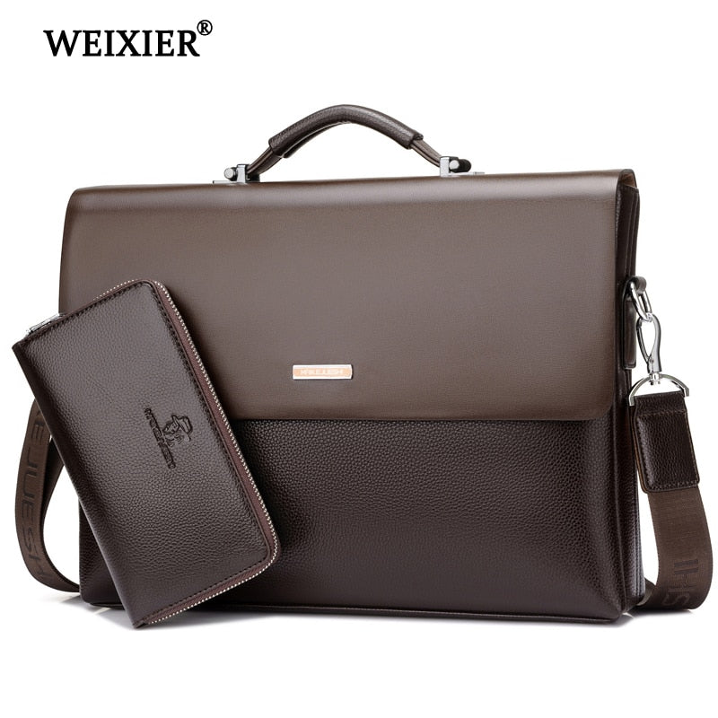 WEIXIER Brand Men High Quality Microfiber Synthetic Leather Tote Fashion Male Bag Messenger Business Handbag Laptop Shoulder Bag by eprolo
