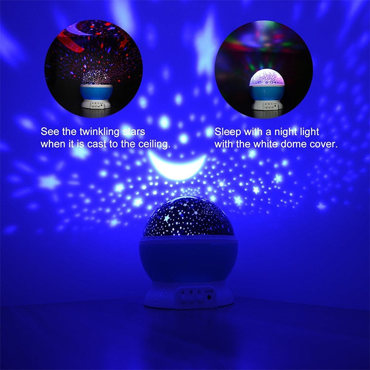 LED Projector Star Moon Night Light Sky Rotating Operated Nightlight Lamp For Children Kids Baby Bedroom Nursery Christmas Gift by eprolo