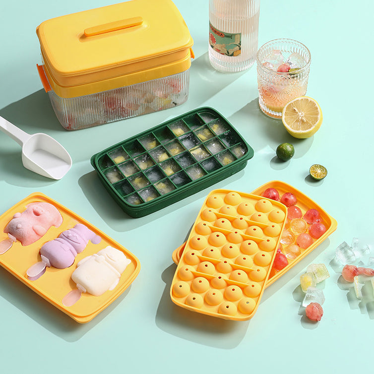 Ice Cube Mold Large Capacity Silicone Ice Tray Mold Ice Storage Ice Storage Box Household Food-Grade Ice Hockey Artifact by eprolo