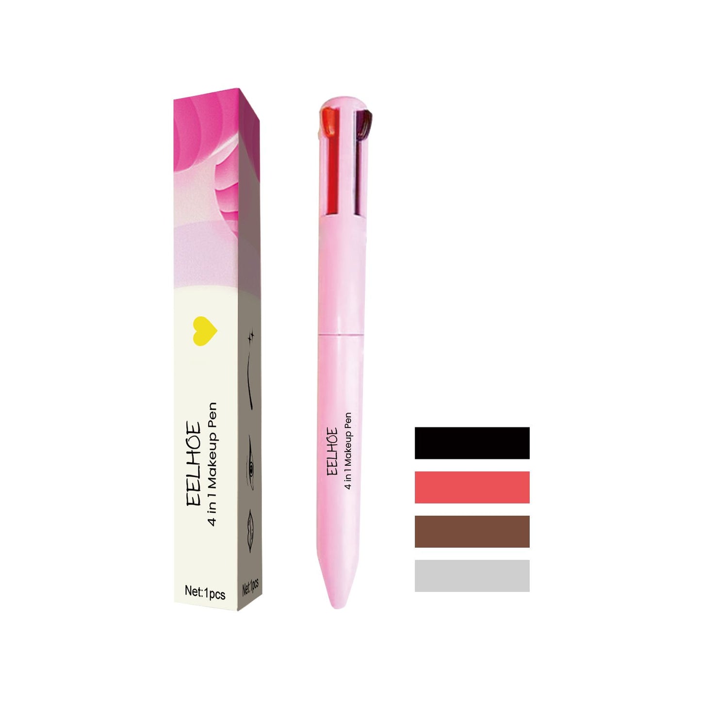 4 In 1 Makeup Pen, Eyeliner, Eyebrow Pencil, Lip Liner, Highlighter 4 In 1 Makeup Pen, Multifunctional And Portable by eprolo