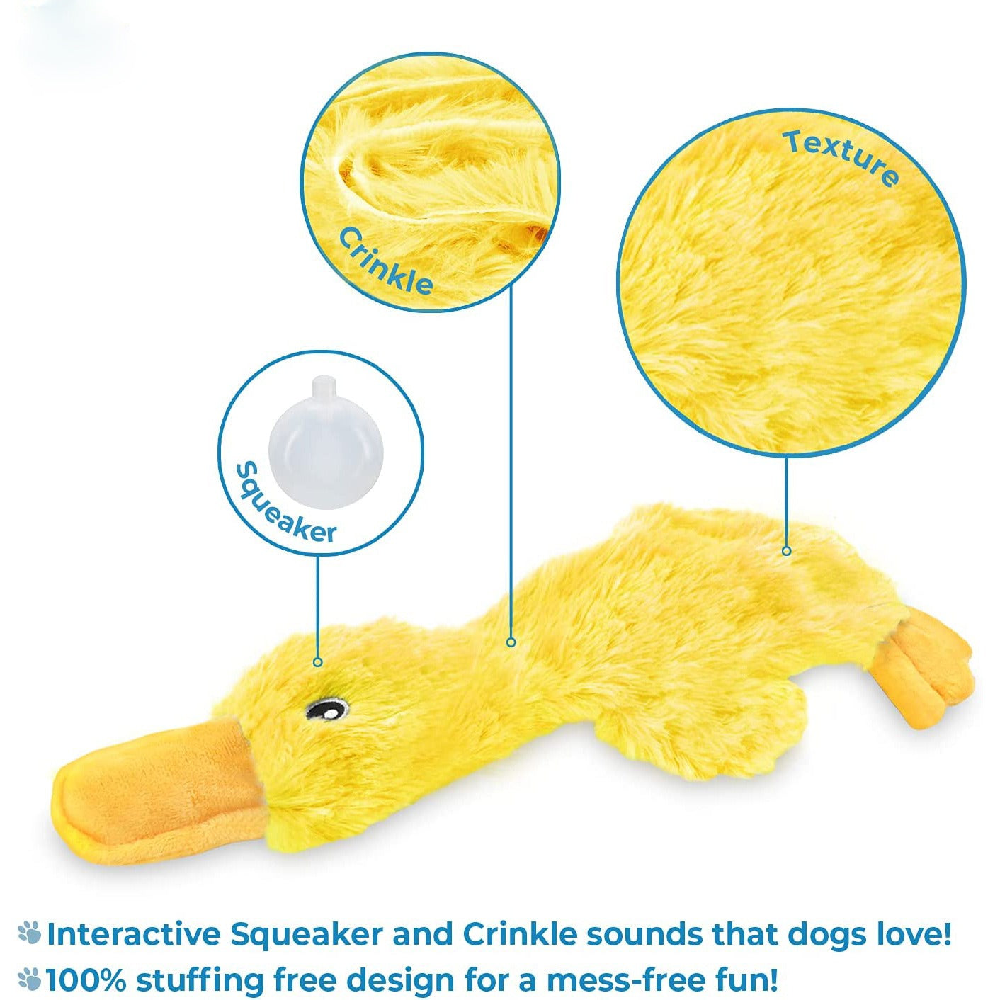 Pet Supplies Pet Filling Dog Toys Cute Unfilled Duck Chewing Plush Sound Toy Duck by eprolo