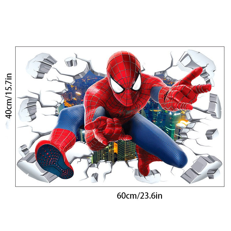 3D Transcendent Wall Spider Man Wall Stickers Living Room Decoration Background Wall Stickers Removable by eprolo