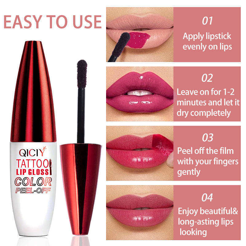 4-color tear off lip gloss is easy to color, moisturizes and lasts for a long time without sticking to the cup tear off lip gloss by eprolo