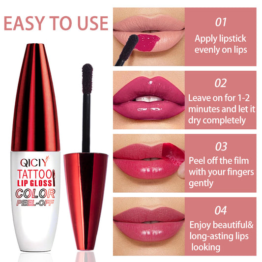 4-color tear off lip gloss is easy to color, moisturizes and lasts for a long time without sticking to the cup tear off lip gloss by eprolo