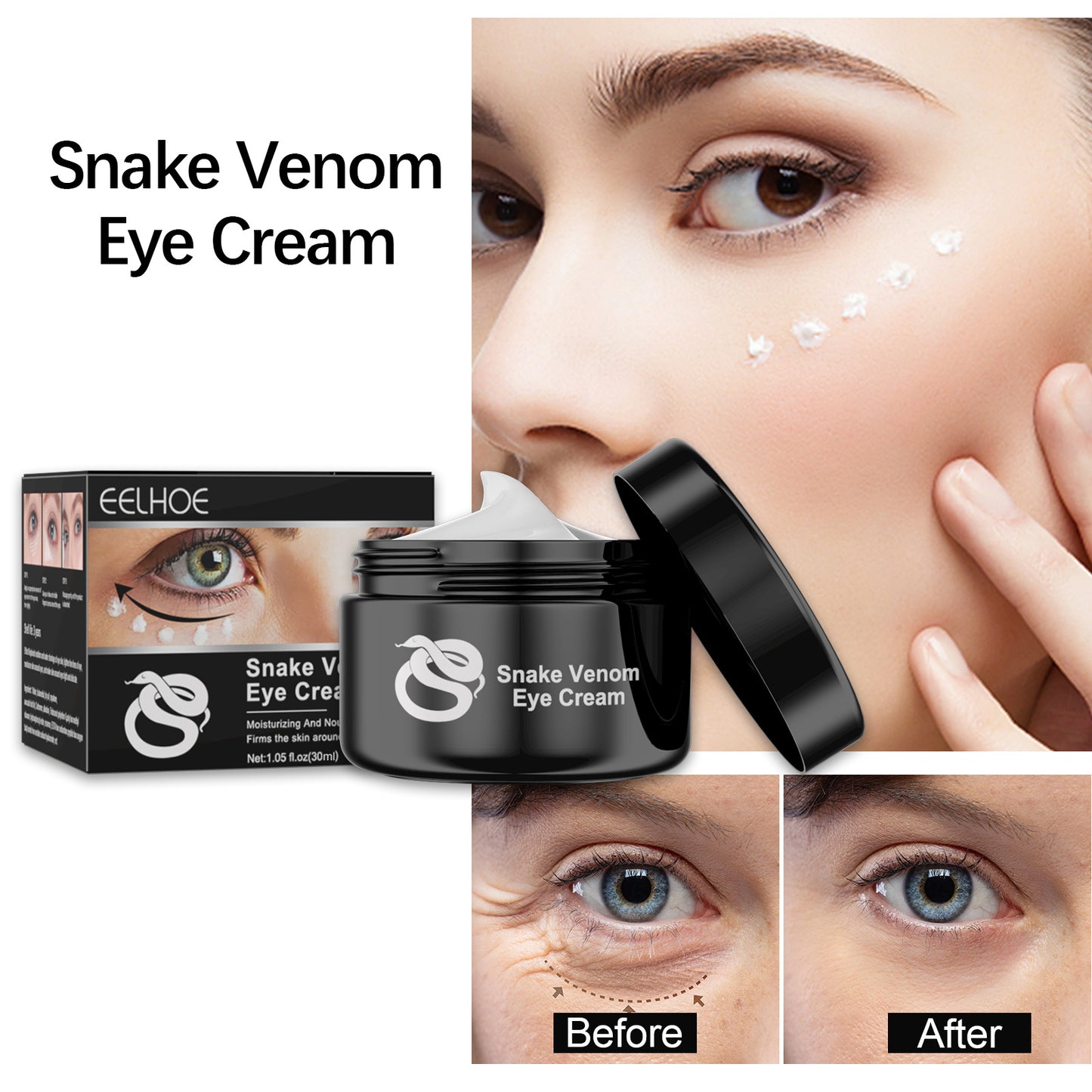 Snake Venom Eye Cream, Firming Eye Bags Hydrating And Reducing Fine Lines Eye Care Eye Cream by eprolo