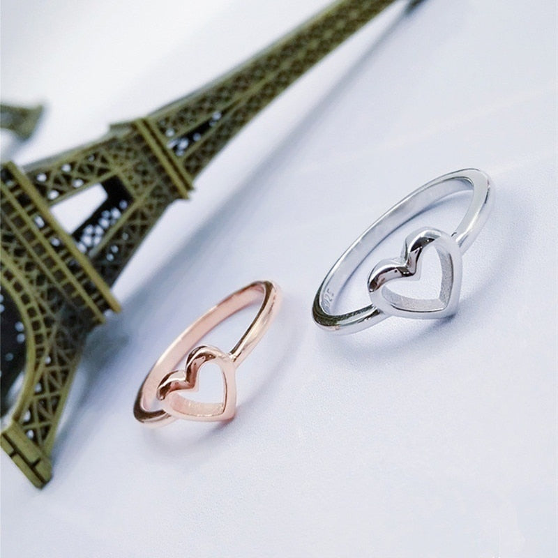Rose Gold Color Heart Shaped Wedding Ring For Woman by eprolo