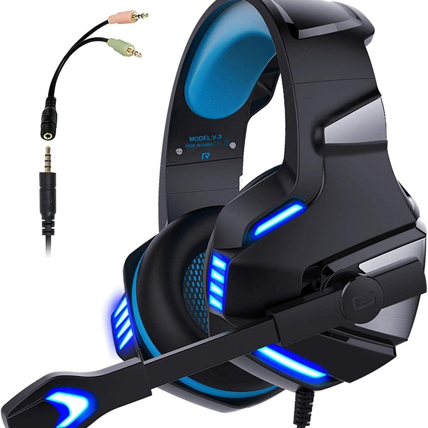 Head mounted gaming headphones RGB headphones wired headphones mobile phones computers subwoofers by eprolo