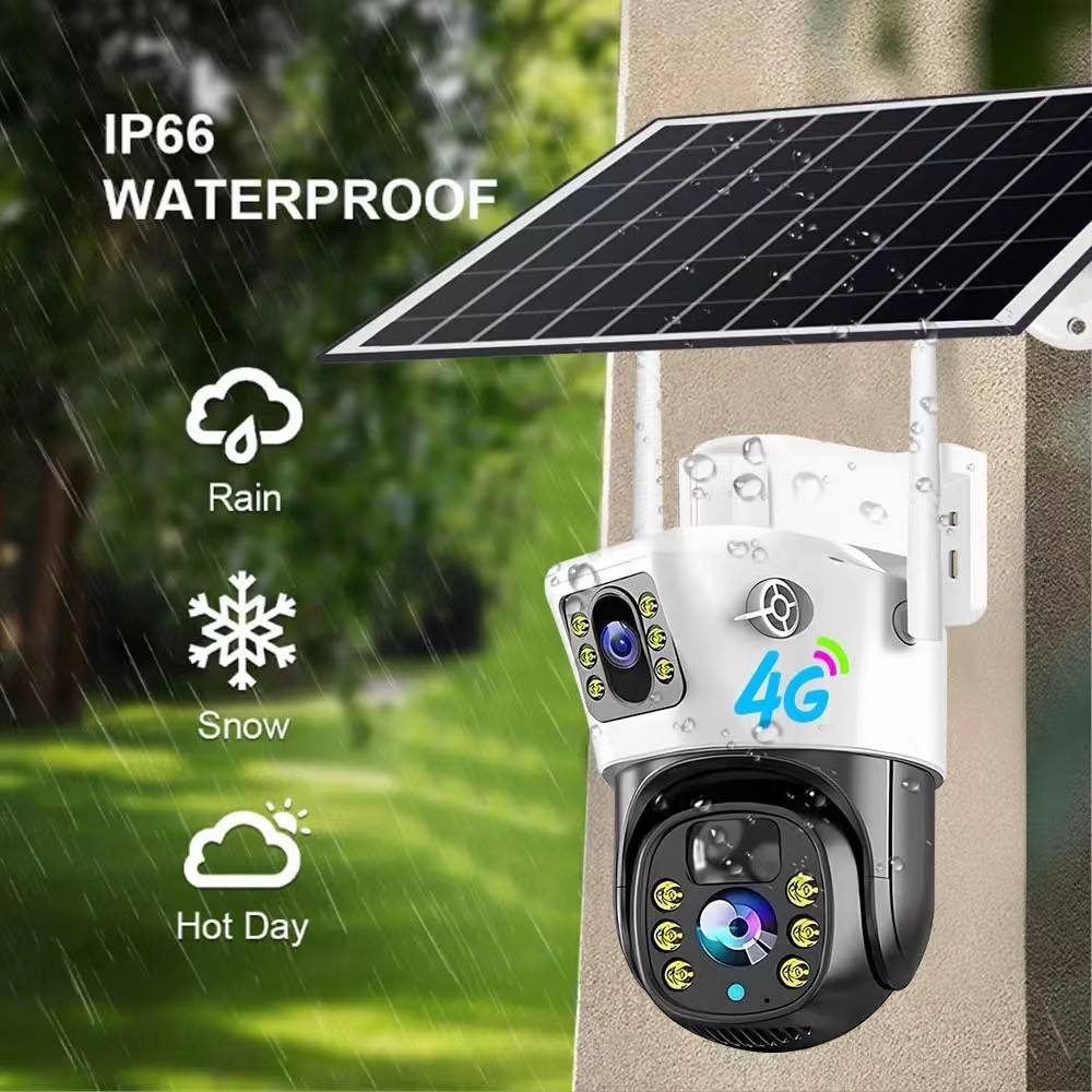 V380PRO 4G Solar Camera 4MP Dual Lens Home Security Camera With Solar Panel by eprolo