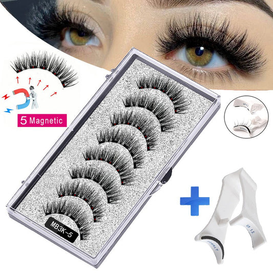 Five magnetic adhesive free magnetic eyelash clamp set for European and American thick magnetic eyelashes by eprolo