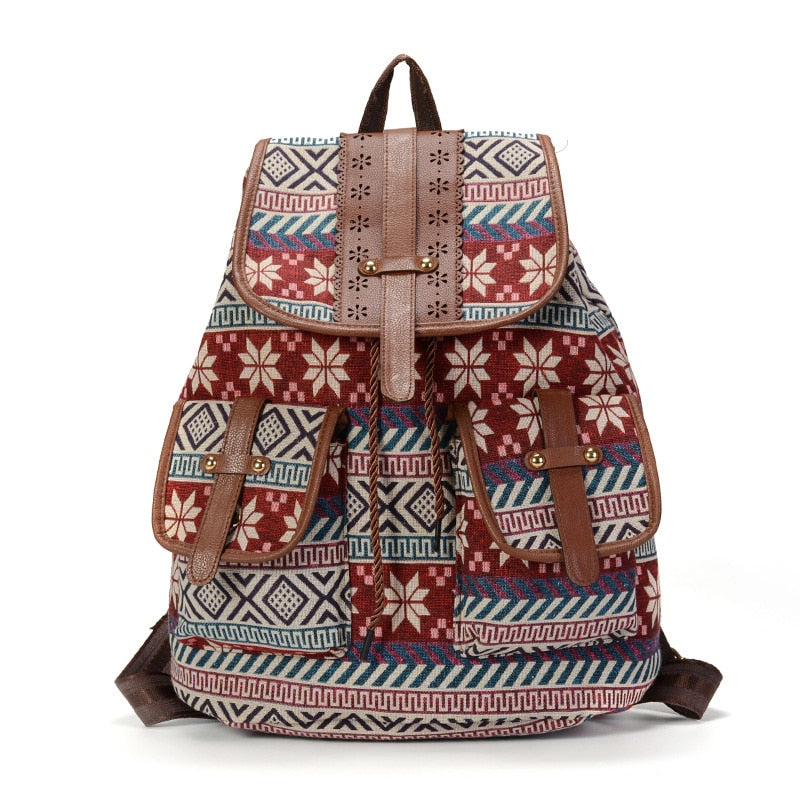 Sansarya New Hollow Out PU Leather Bohemian Vintage Women Backpack Teenage Gilrs School Female Ladies Drawstring Bag Rucksack by eprolo