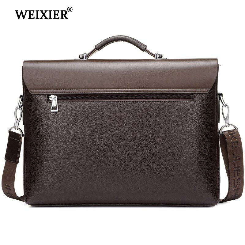 WEIXIER Brand Men High Quality Microfiber Synthetic Leather Tote Fashion Male Bag Messenger Business Handbag Laptop Shoulder Bag by eprolo