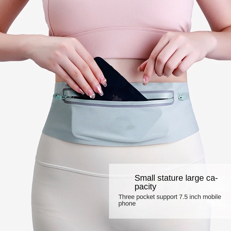 Outdoor sports running voltage waterproof waist bag Lycra ultra-thin skin friendly mobile phone three pocket large capacity wais by eprolo
