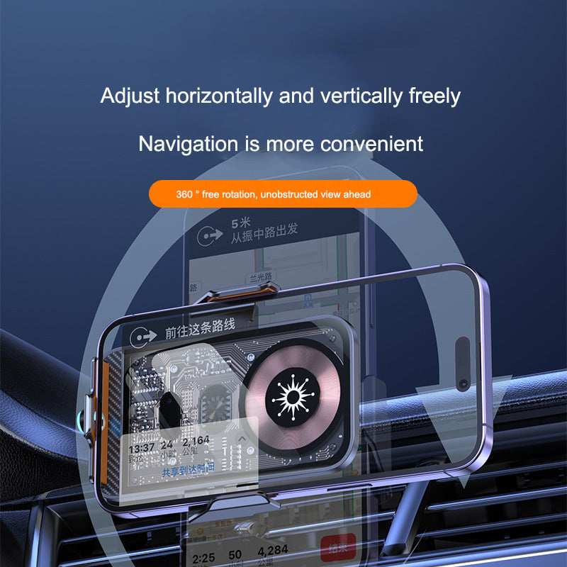 C11 car holder wireless phone charger infrared induction opening and closing navigation punk style transparent phone holder by eprolo