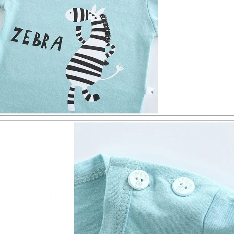 T-shirt+Shorts 2-Piece Clothing Set Pajamas Summer Kids Baby Boys Girls Cotton Casual Tracksuit Cartoon Dinosaur Clothes Suit by eprolo