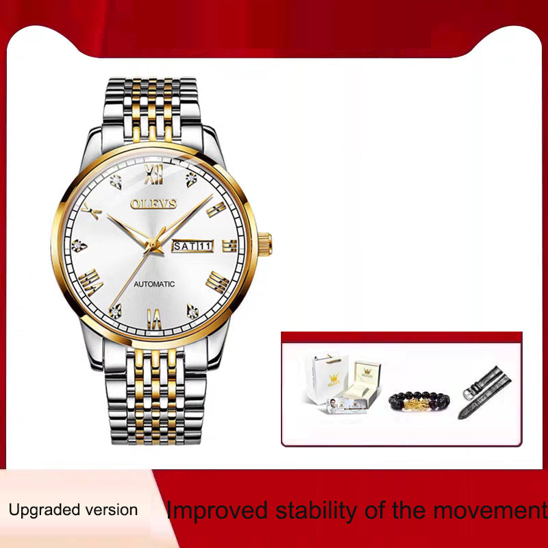 Men's Watch Men's Mechanical Watch Fully Automatic Simple Wind Waterproof Night Light Watch by eprolo