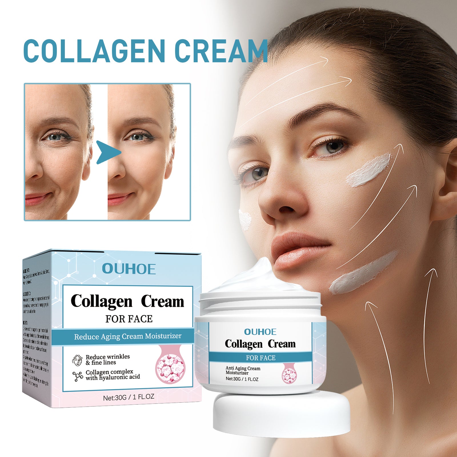 Collagen Anti-Wrinkle Cream, Moisturizes Tightens Tender Skin And Anti-aging Face Cream by eprolo