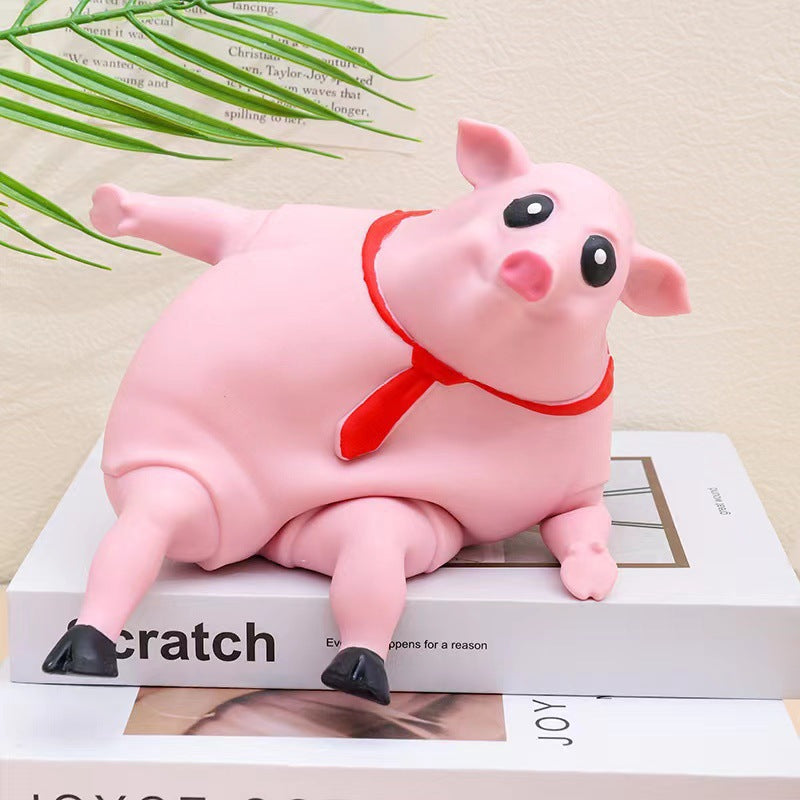 Cartoon Cute Pink Lala Pig Toy Ventilate Pig Trick Pinch Music Stress Relief Toy by eprolo