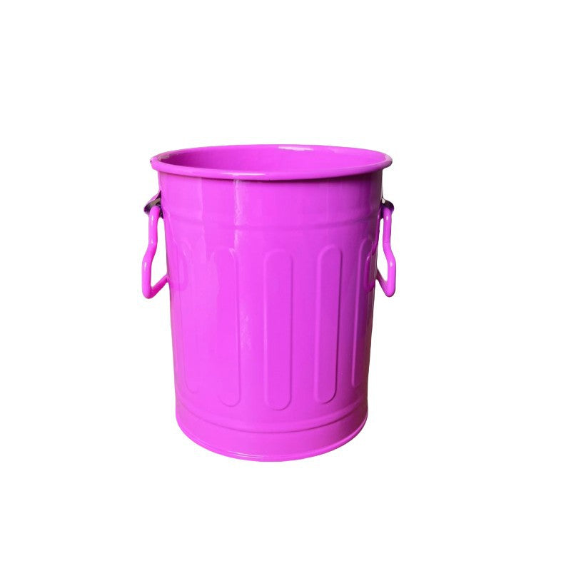 Cylindrical wrought iron pen holder DIY creative desktop storage bucket multifunctional stationery pen holder by eprolo