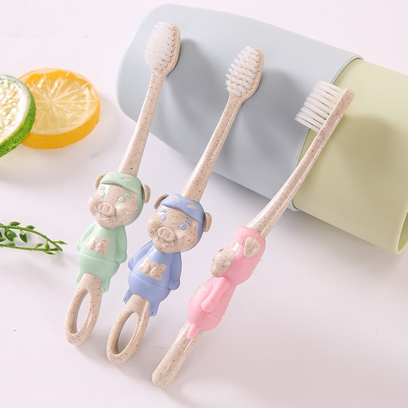 Baby Cute Soft-bristled Toothbrush for Children Teeth Cartoon Character Deer Training Toothbrushes Baby Dental Care Tooth Brush by eprolo