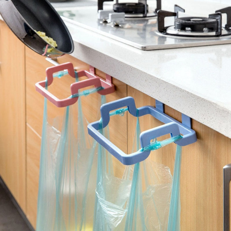 Kitchen Hanging Cabinet Door Garbage Rack Door Back Garbage Bag Storage Rack Plastic Bag Shelf Trash Can Bracket by eprolo