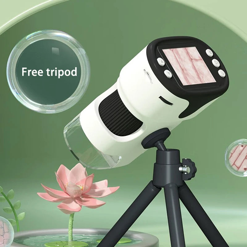 Pocket Microscope Display Montessori Handheld LED Light Biology Magnification Outdoor Students Teaching Gifts Children Stem Toys by eprolo