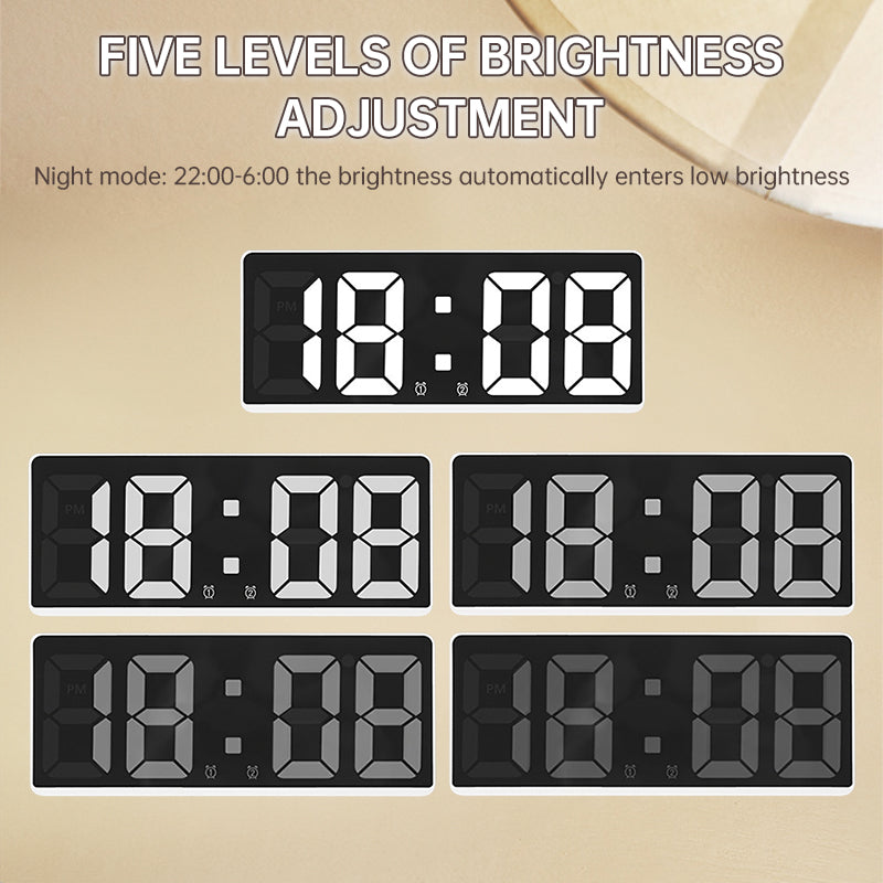Multifunctional LED Digital Clock: Features number display, color nightlight, temp, calendar, alarm. Large size, backlit, great by eprolo