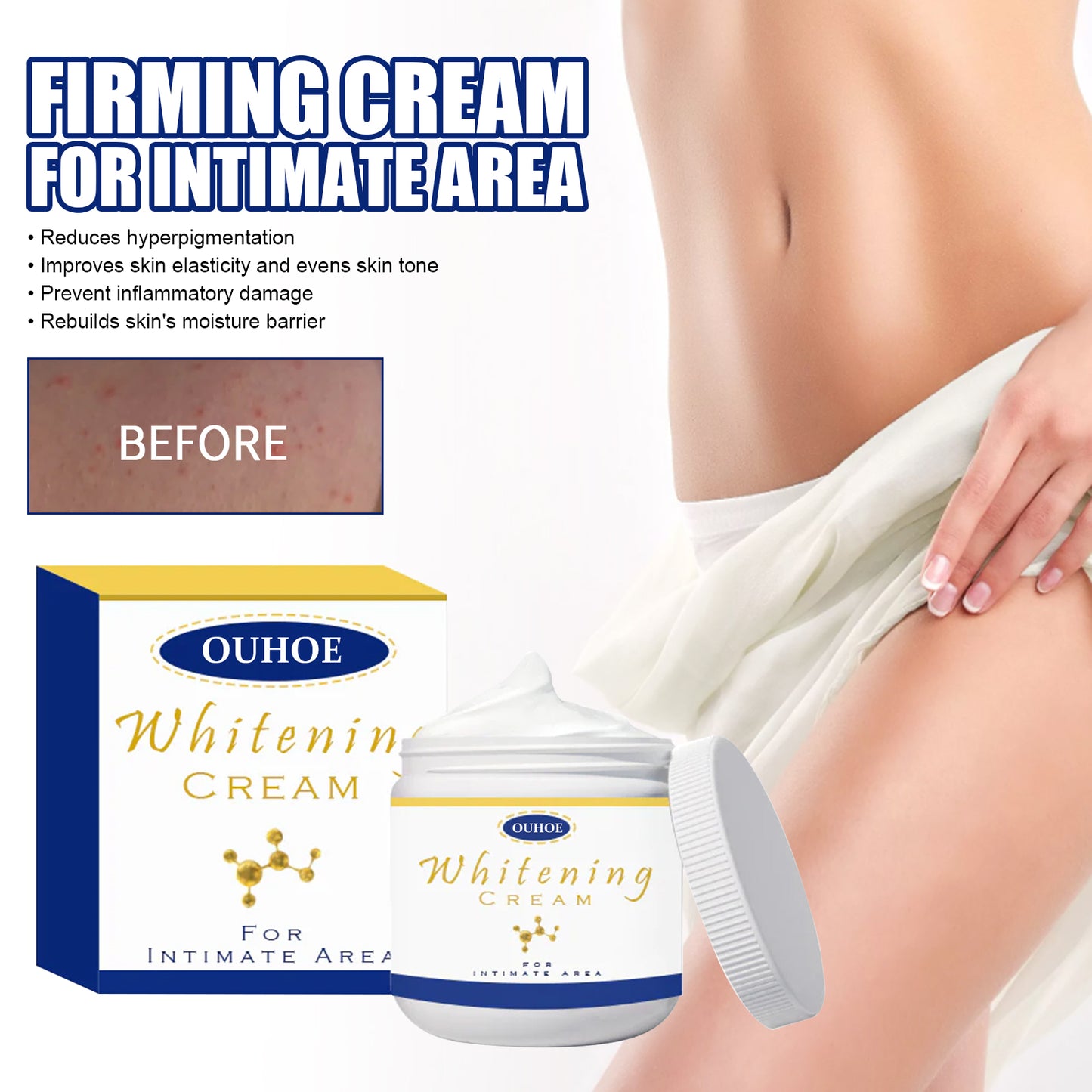 Body Whitening Cream, Lightening Dull Skin Even Skin Tone Moisturizing Skin Beauty Cream by eprolo