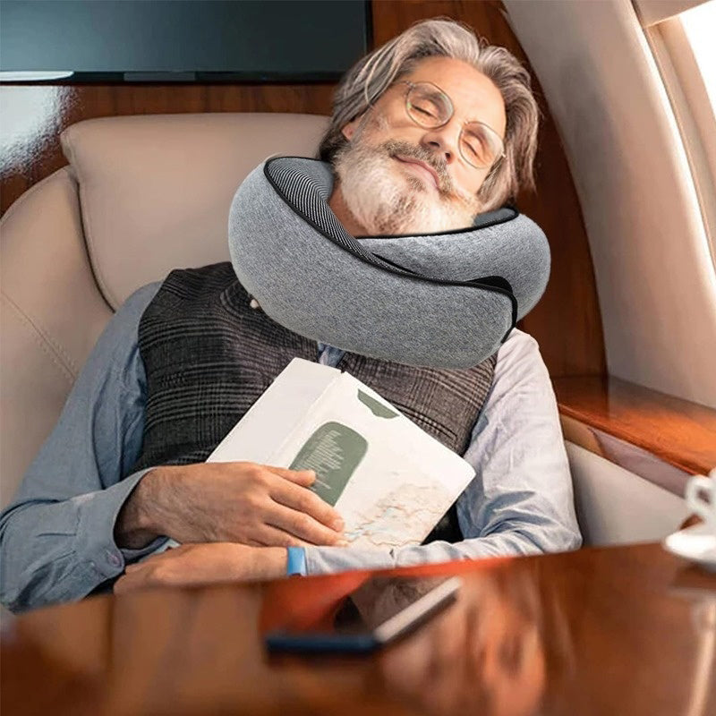 Memory Foam Neck Travel Pillow: Soft, 360° Head Support, for Home, Plane & Car by eprolo