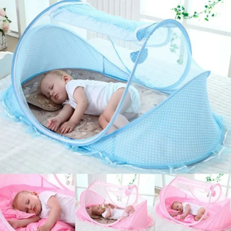 Folding mosquito net with sleeping pad pillow mosquito net bed three piece set music 0-3 year old children's mosquito net by eprolo