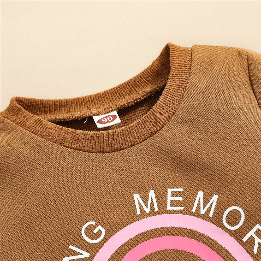 1-6T Infant Kids Baby Girls Tops Clothes Long Sleeve Rainbow Print Clothes Hoodie Sweatershirts Spring Autumn Outfits by eprolo