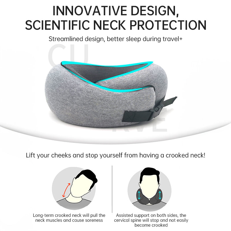 Memory Foam Neck Travel Pillow: Soft, 360° Head Support, for Home, Plane & Car by eprolo
