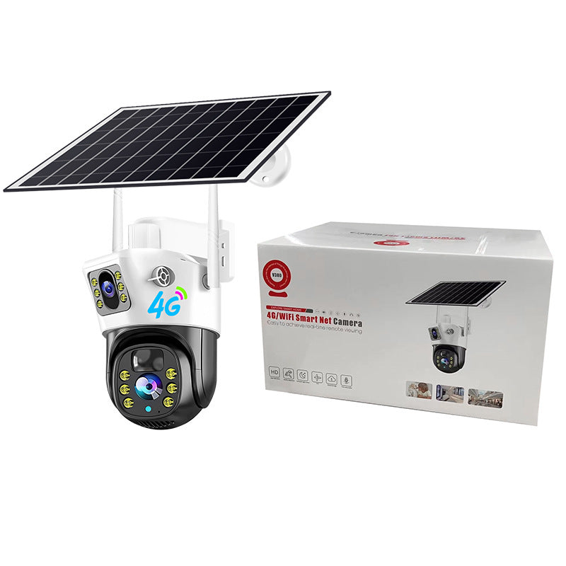 V380PRO 4G Solar Camera 4MP Dual Lens Home Security Camera With Solar Panel by eprolo