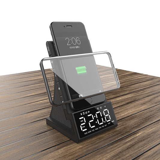 Three in one wireless charger Bluetooth speaker wireless charging alarm clock phone holder by eprolo