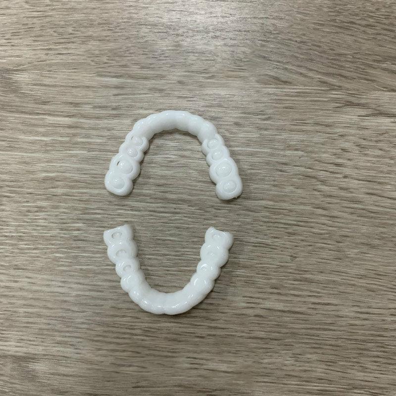 Upper Teeth And Lower Teeth Simulation Braces Non-Porous Braces Whitening Sleeves Second-Generation Silicone Simulation Teeth Dentures by eprolo