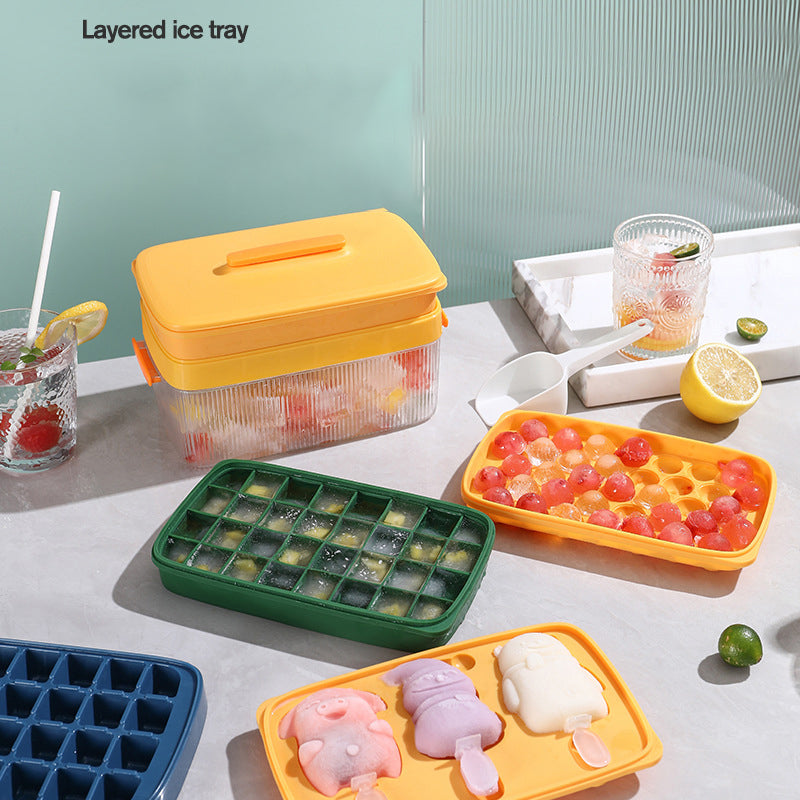 Ice Cube Mold Large Capacity Silicone Ice Tray Mold Ice Storage Ice Storage Box Household Food-Grade Ice Hockey Artifact by eprolo