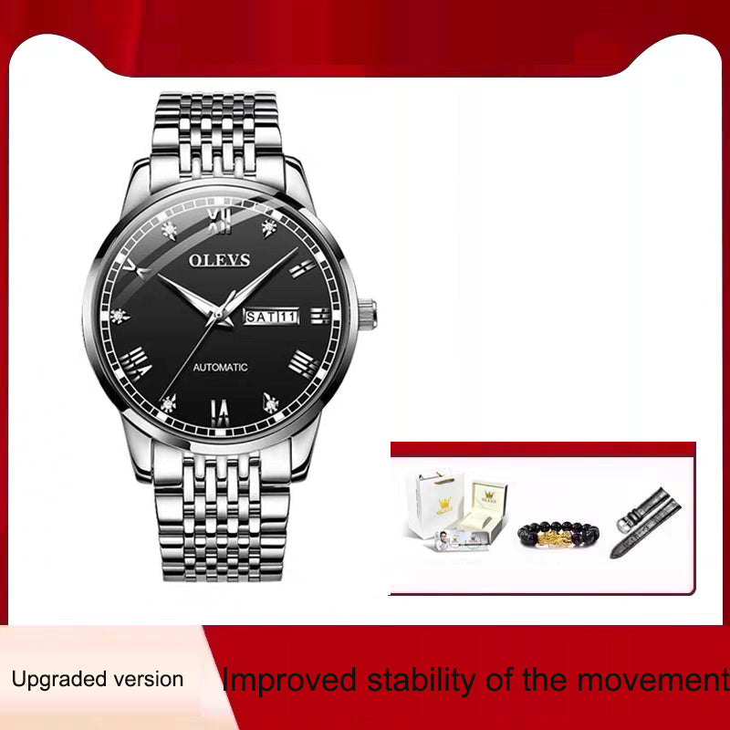 Men's Watch Men's Mechanical Watch Fully Automatic Simple Wind Waterproof Night Light Watch by eprolo