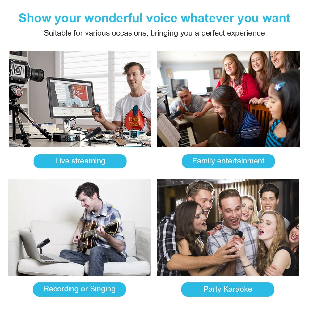 Streaming USB Microphone Metal Condenser Microphones for Laptop Computer Recording Studio Streaming Karaoke Youtube by eprolo