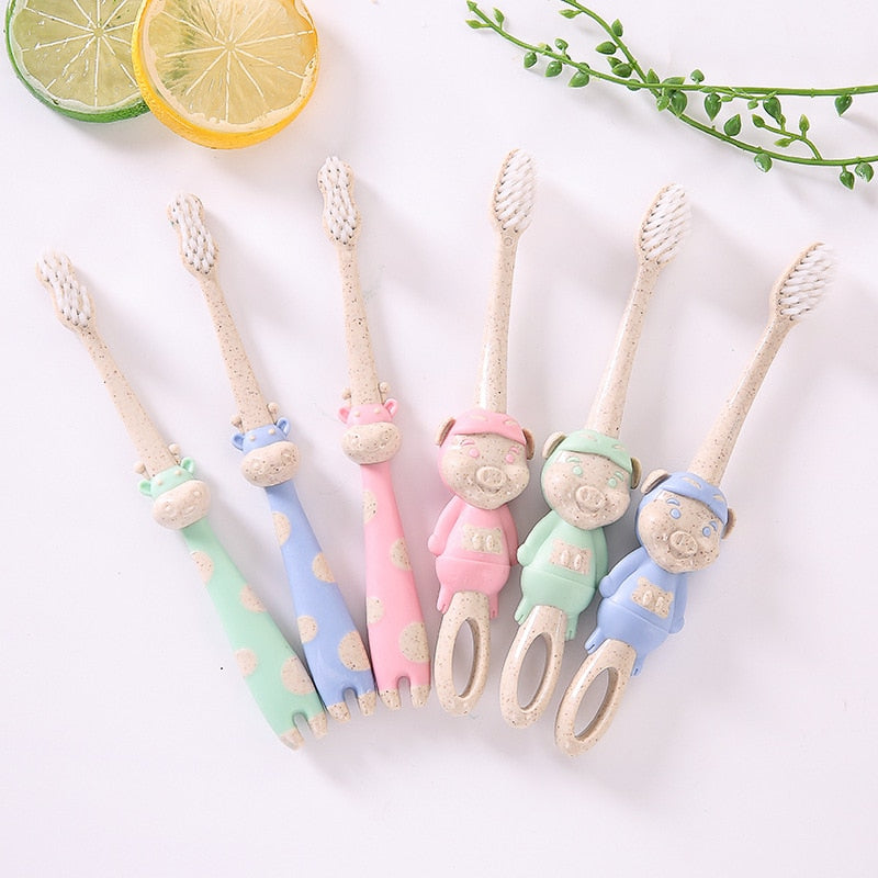 Baby Cute Soft-bristled Toothbrush for Children Teeth Cartoon Character Deer Training Toothbrushes Baby Dental Care Tooth Brush by eprolo