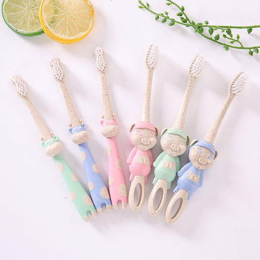 Baby Cute Soft-bristled Toothbrush for Children Teeth Cartoon Character Deer Training Toothbrushes Baby Dental Care Tooth Brush by eprolo