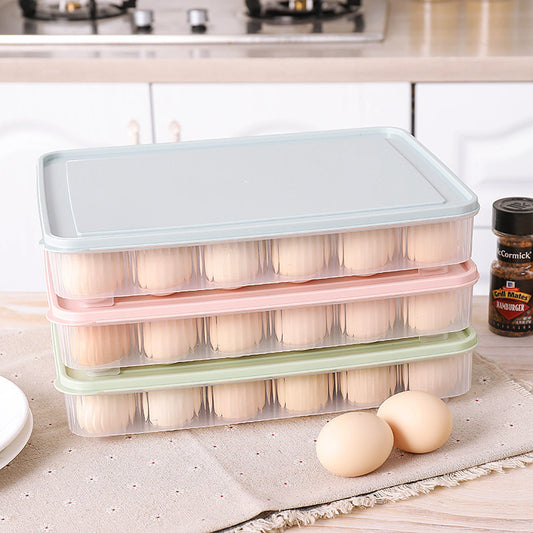 Refrigerator Egg Storage Preservation Box 24 Grid Egg Grid Egg Tray Kitchen With Cover Dustproof Food Storage Box by eprolo