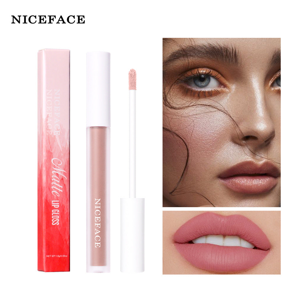 NICEFACE 12 Color Velvet Matte Lip Gloss Non-Stick Cup Liquid Lipstick Lip Glaze by eprolo