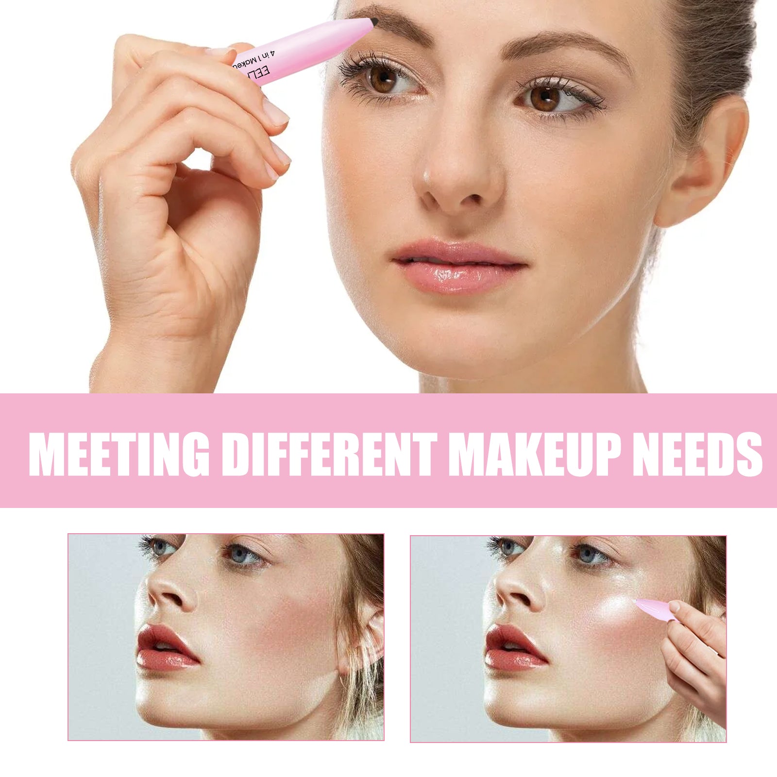 4 In 1 Makeup Pen, Eyeliner, Eyebrow Pencil, Lip Liner, Highlighter 4 In 1 Makeup Pen, Multifunctional And Portable by eprolo