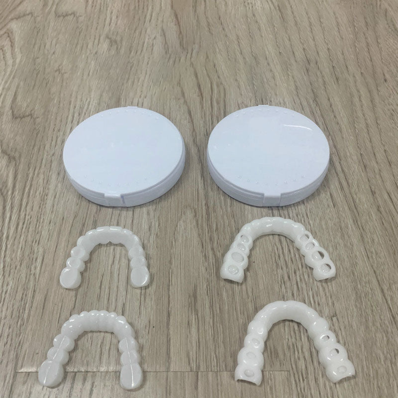 Upper Teeth And Lower Teeth Simulation Braces Non-Porous Braces Whitening Sleeves Second-Generation Silicone Simulation Teeth Dentures by eprolo