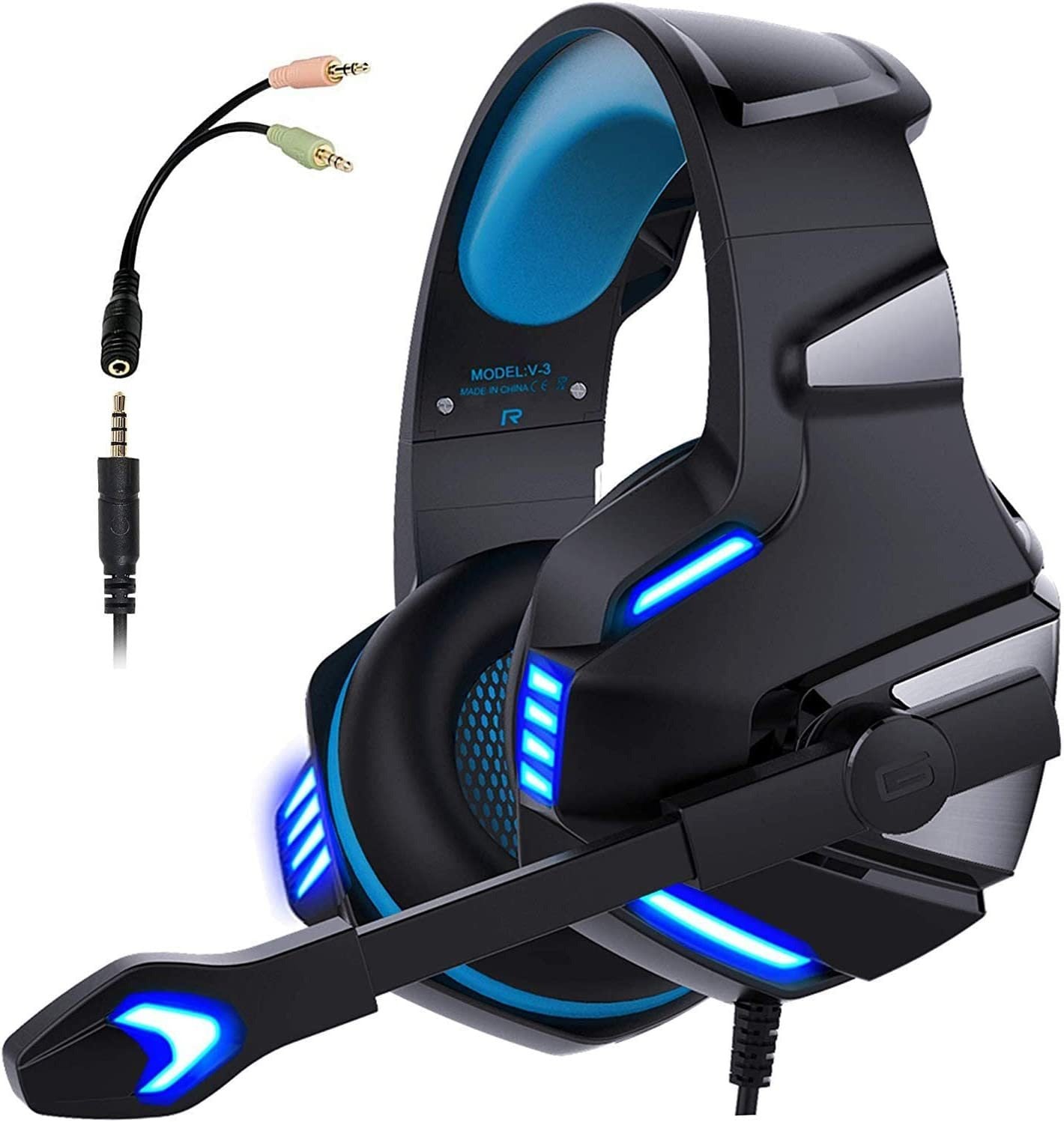 Head mounted gaming headphones RGB headphones wired headphones mobile phones computers subwoofers by eprolo