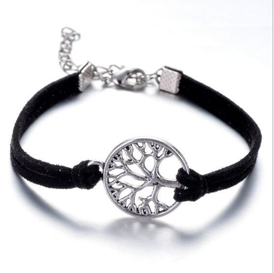 1pcs infinity handmade bracelet Vintage tree Charms Infinity Bangles Leather Bracelet by eprolo