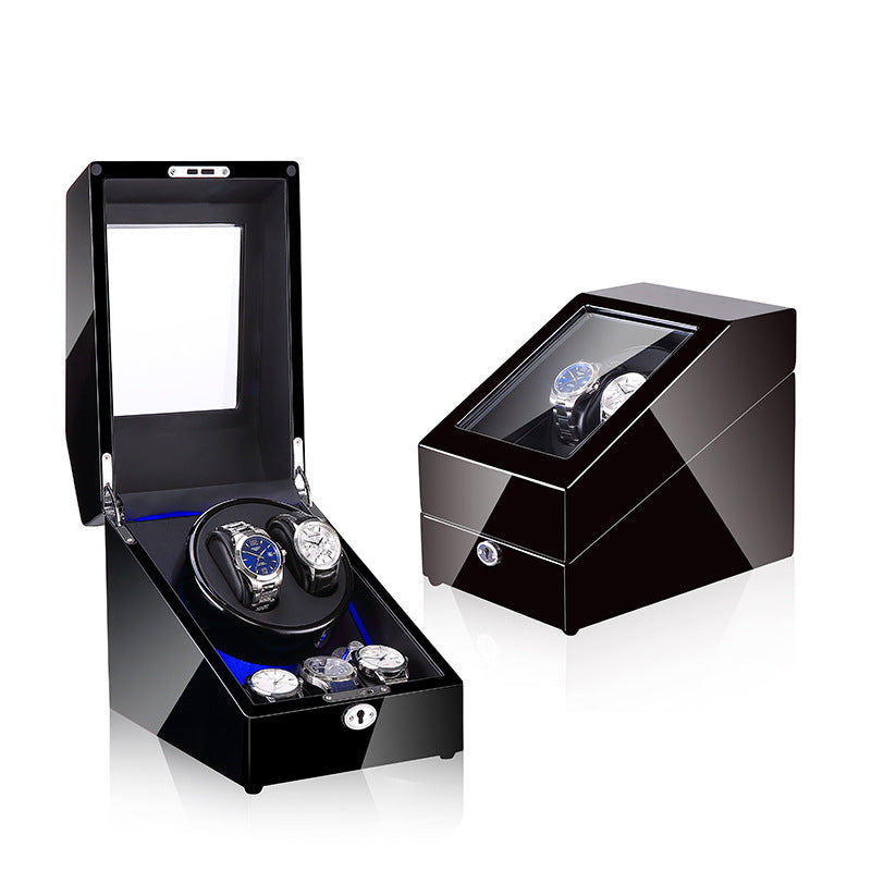 Watch winding box, watch shaker, storage box, LED light, lid open and stop, watch shaker by My Store