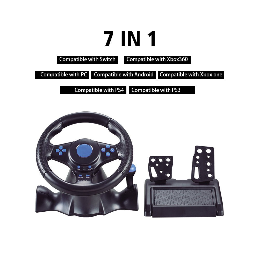Suitable for Switch/Xbox One/360/PS4/PS2/PS3/PC racing games 7-in-1 steering wheel by eprolo