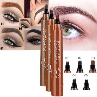 Four-Headed Bifurcated Eyebrow Pencil Simulation Wild Liquid Eyebrow Pencil Durable Waterproof Sweat-Proof And Easy To Color by eprolo