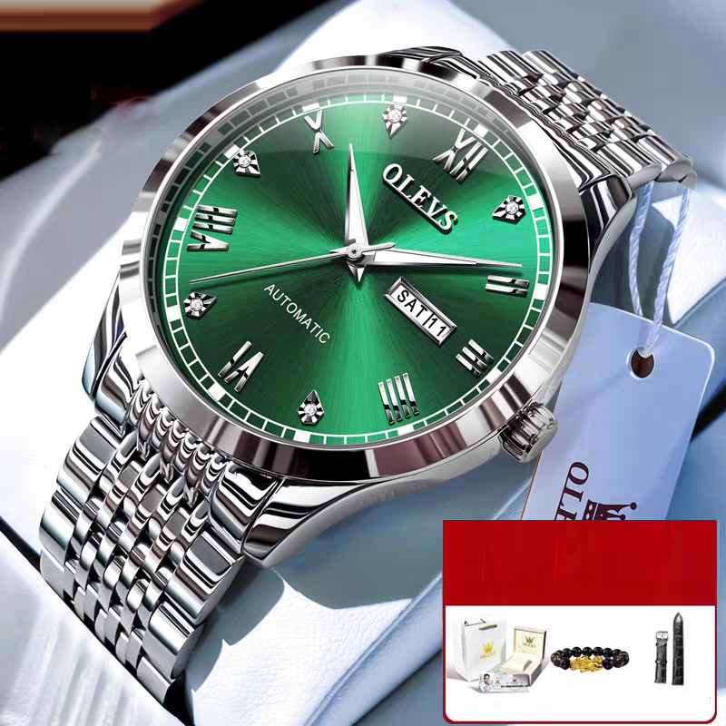 Men's Watch Men's Mechanical Watch Fully Automatic Simple Wind Waterproof Night Light Watch by eprolo